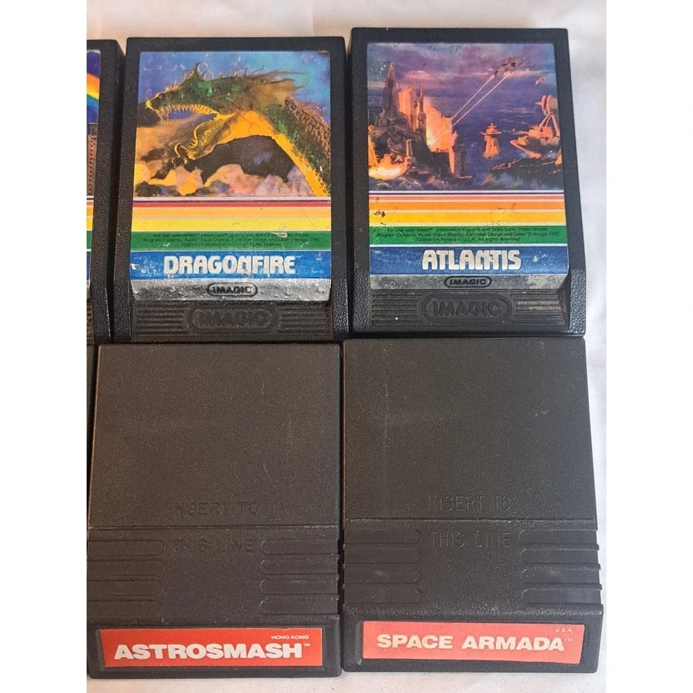 Vintage Mattel Intellivision Game Cartridge Lot 8 Frogger Atlantis Dragonfire
